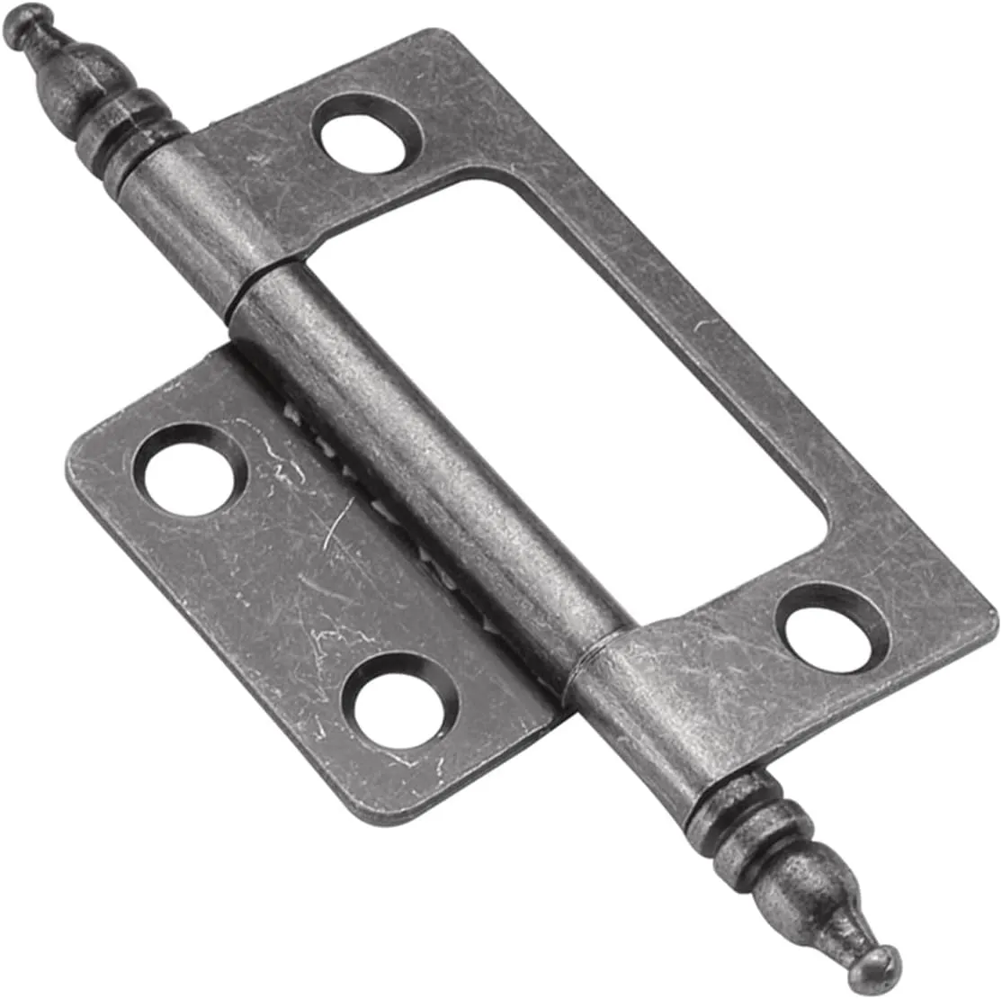 Hickory Hardware P8294-SM-10B Self Mortise Collection Flush/Full Inset Hinges for Face Frame Cabinets - Easy Installation, Free Swinging Self-Closing Hinge - Silver Medallion Finish, Pack of 10 Pairs