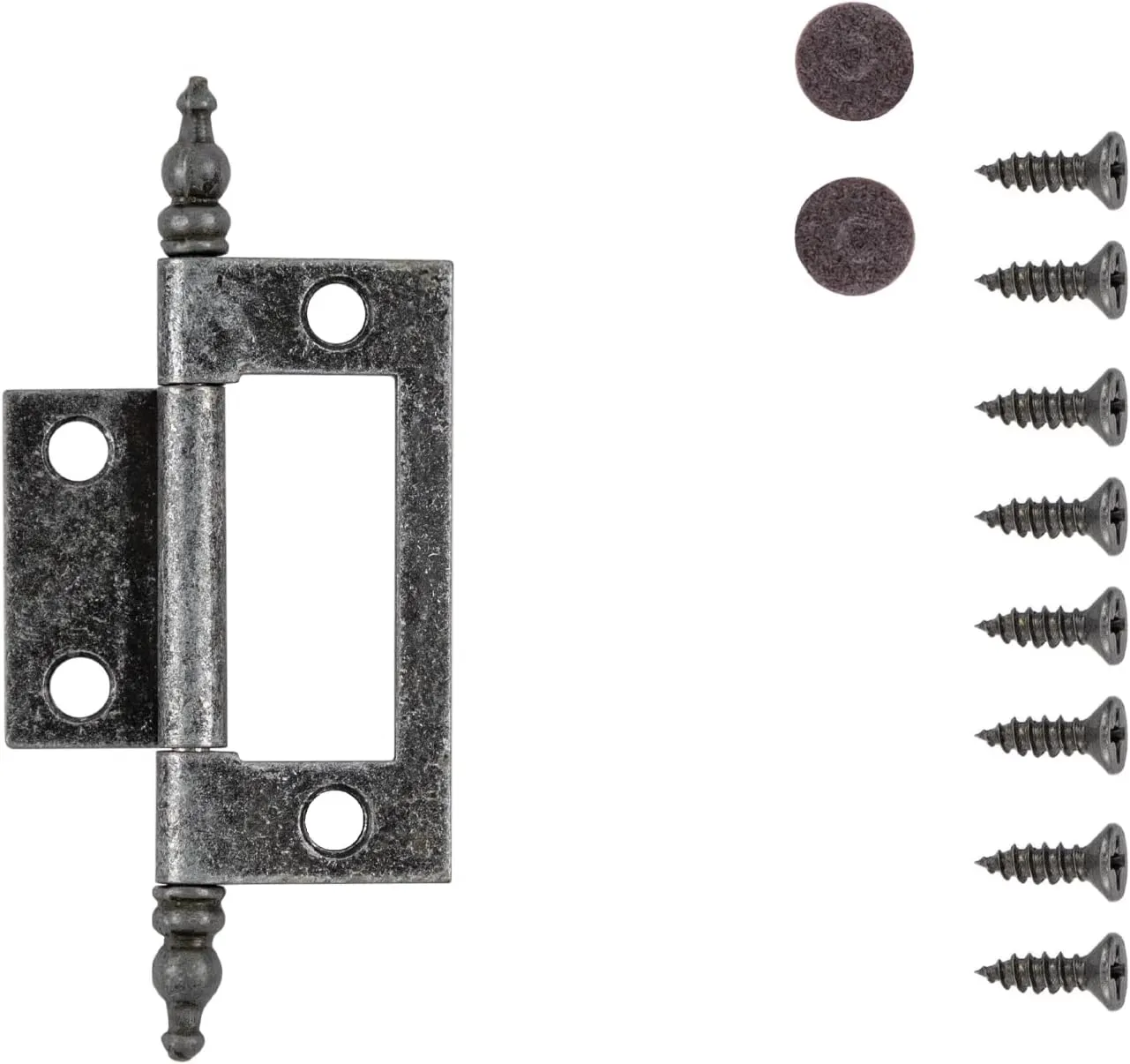 Hickory Hardware P8294-SM-10B Self Mortise Collection Flush/Full Inset Hinges for Face Frame Cabinets - Easy Installation, Free Swinging Self-Closing Hinge - Silver Medallion Finish, Pack of 10 Pairs