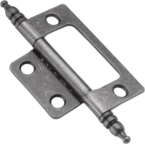 Hickory Hardware P8294-SM-10B Self Mortise Collection Flush/Full Inset Hinges for Face Frame Cabinets - Easy Installation, Free Swinging Self-Closing Hinge - Silver Medallion Finish, Pack of 10 Pairs