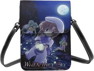 Higurashi When They Cry Wallet Phone Woman'S Fashion Purse Adjustable Handba Crossbody Bags