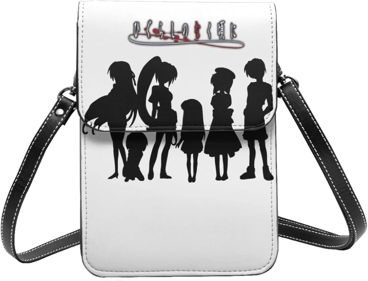 Higurashi When They Cry Wallet Phone Women'S Fashion Purse Adjustable Handba Crossbody Bags