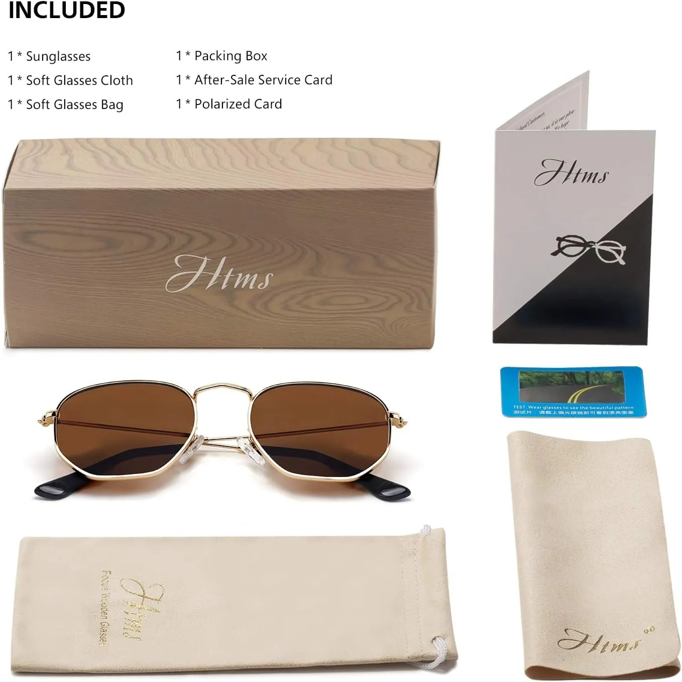 Hipster Hexagonal Polarized Sunglasses Men Women Geometric Square Small Vintage Metal Frame Retro Shade Glasses