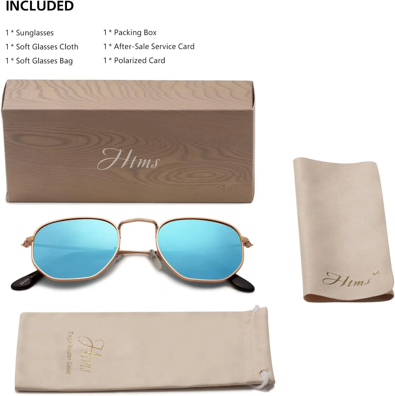 Hipster Hexagonal Polarized Sunglasses Men Women Geometric Square Small Vintage Metal Frame Retro Shade Glasses