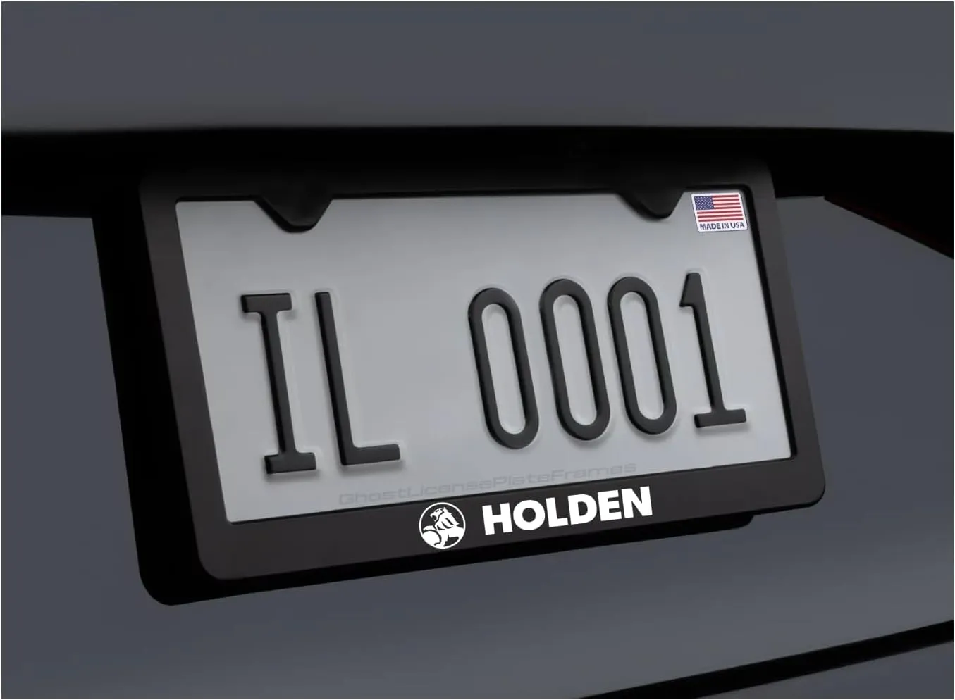 Holden License Plate Frame Black Stainless Steel Metal with Screws and Caps