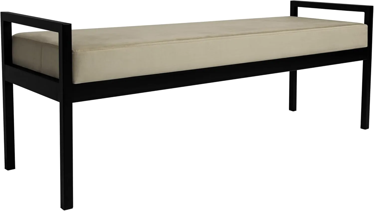 HomePop Modern Velvet Metal Bench| Modern Bench with Metal Leg | Bench for Living Room & Bedroom | Decorative Home Furniture - Fawn Velvet
