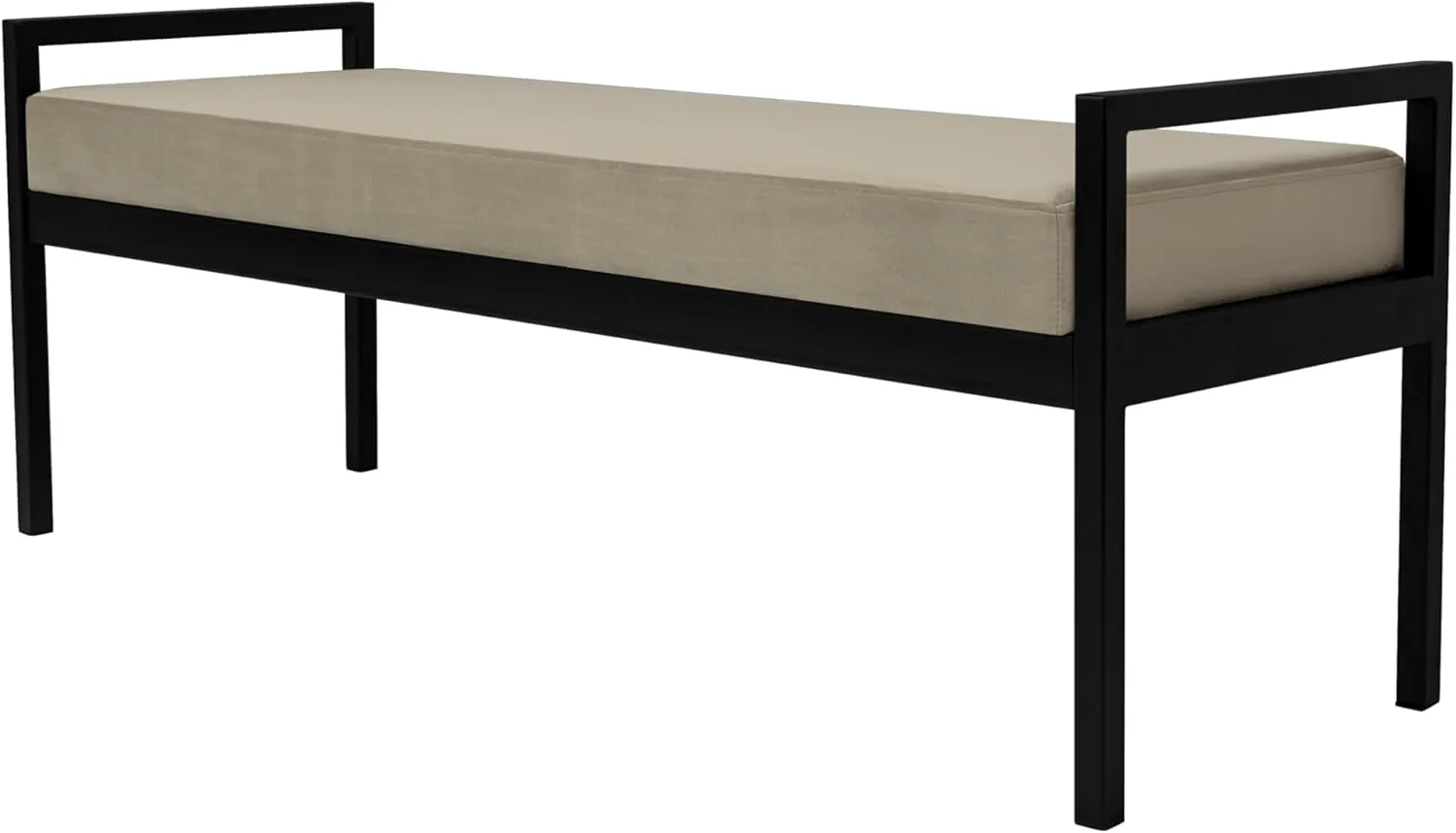 HomePop Modern Velvet Metal Bench| Modern Bench with Metal Leg | Bench for Living Room & Bedroom | Decorative Home Furniture - Fawn Velvet