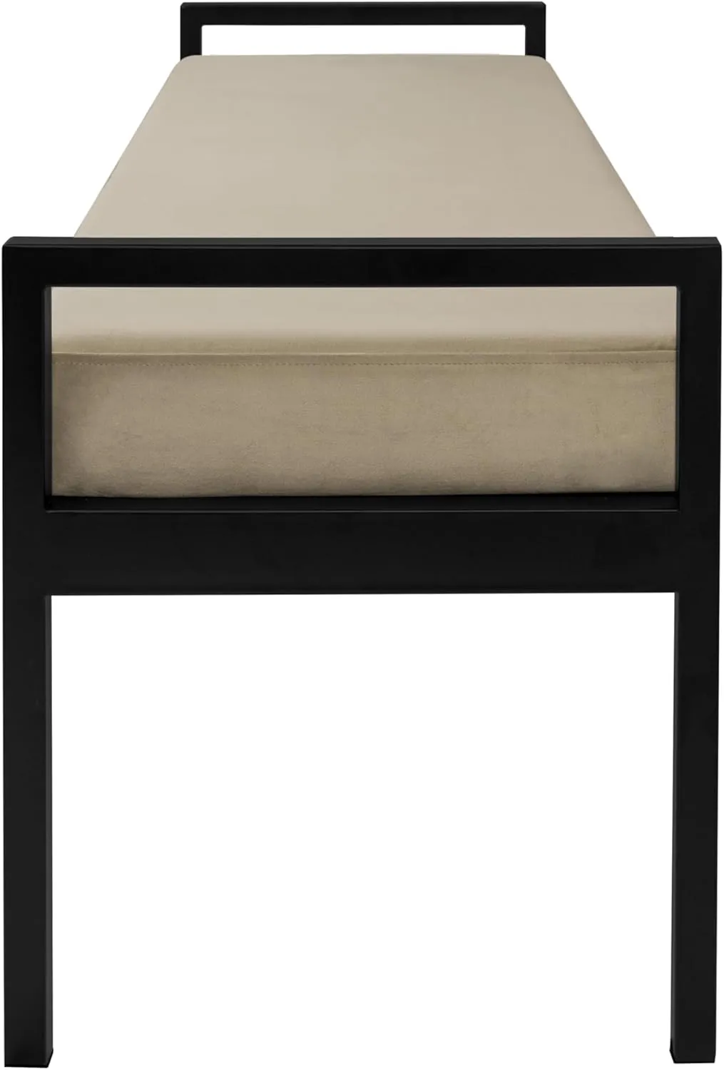 HomePop Modern Velvet Metal Bench| Modern Bench with Metal Leg | Bench for Living Room & Bedroom | Decorative Home Furniture - Fawn Velvet