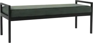 HomePop Modern Velvet Metal Bench| Modern Bench with Metal Leg | Bench for Living Room & Bedroom | Decorative Home Furniture - Loden Green Velvet