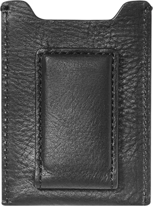 House of Jack Co. Rip Slim Money Clip Wallet for Men, Strong Magnetic Front Pocket Card Holder, Full Grain Cowhide Leather Wallet, Black