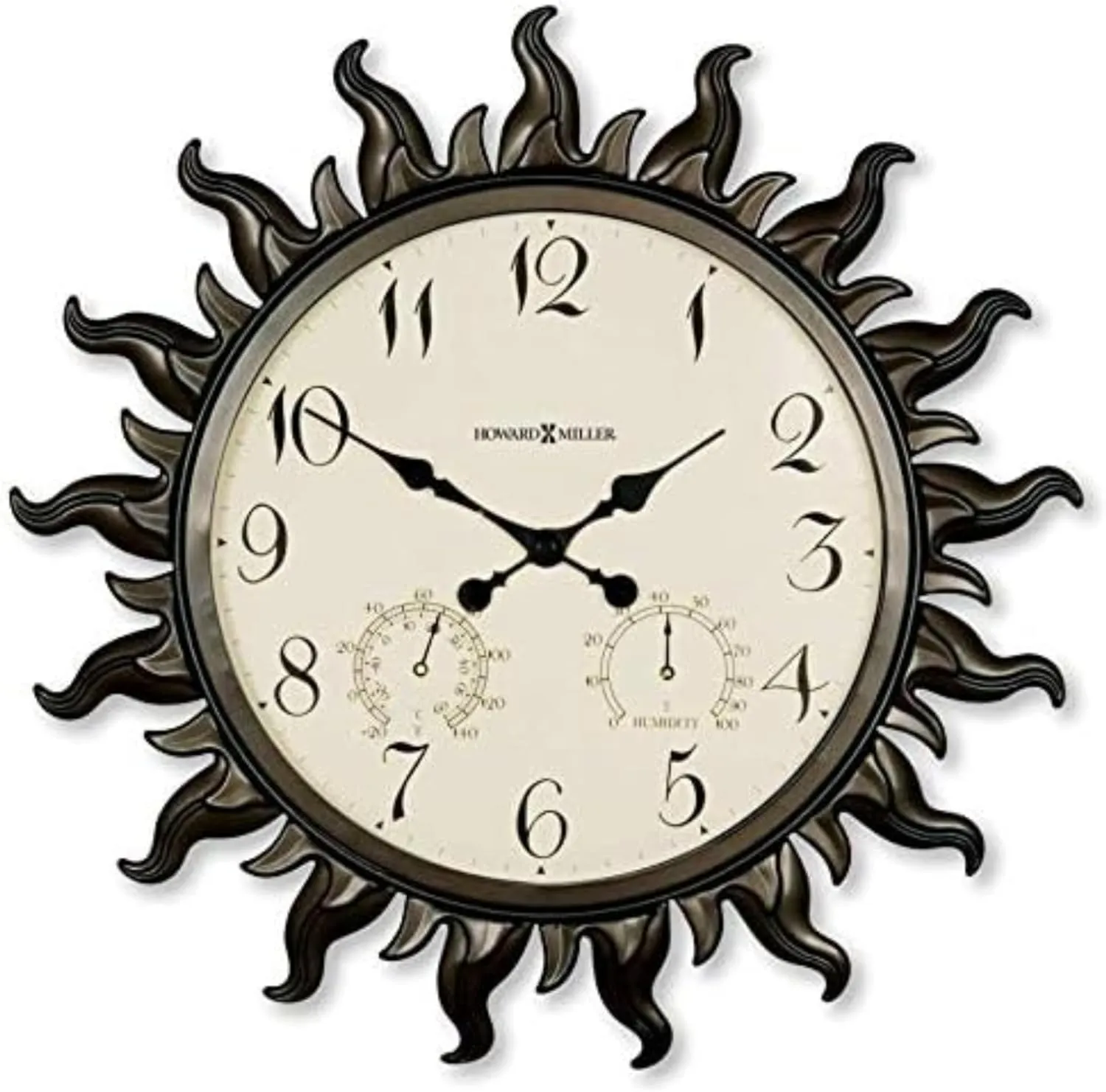 Howard Miller Clio Wall Clock II 549-559 – Indoor/Outdoor Metal Frame with Quartz Movement