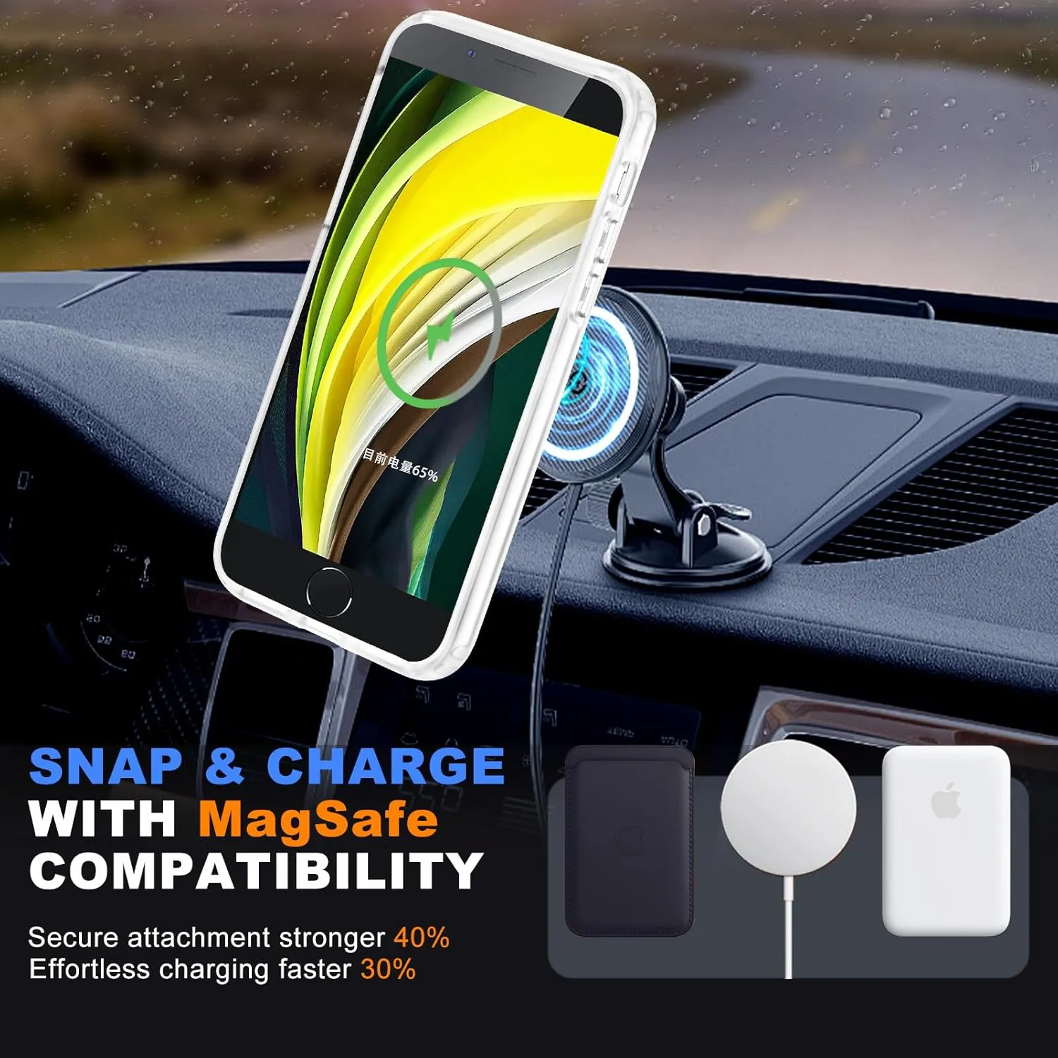 Hualele iPhone SE 2022/3rd/2020/2nd gen, 8/7 Case, MagSafe Compatible, Military Grade Drop Protection, Translucent Matte Hard Back Soft Edge Slim Protective Case, Frosted Clear