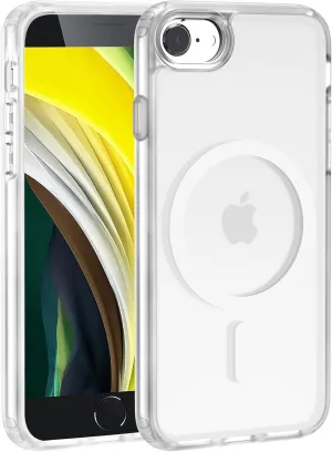 Hualele iPhone SE 2022/3rd/2020/2nd gen, 8/7 Case, MagSafe Compatible, Military Grade Drop Protection, Translucent Matte Hard Back Soft Edge Slim Protective Case, Frosted Clear