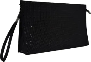 HUANG ZHUANG Large Wristlet Handbag for Women Evening Bags Envelope Clutches Purses with Rhinestones Party Prom Handbag
