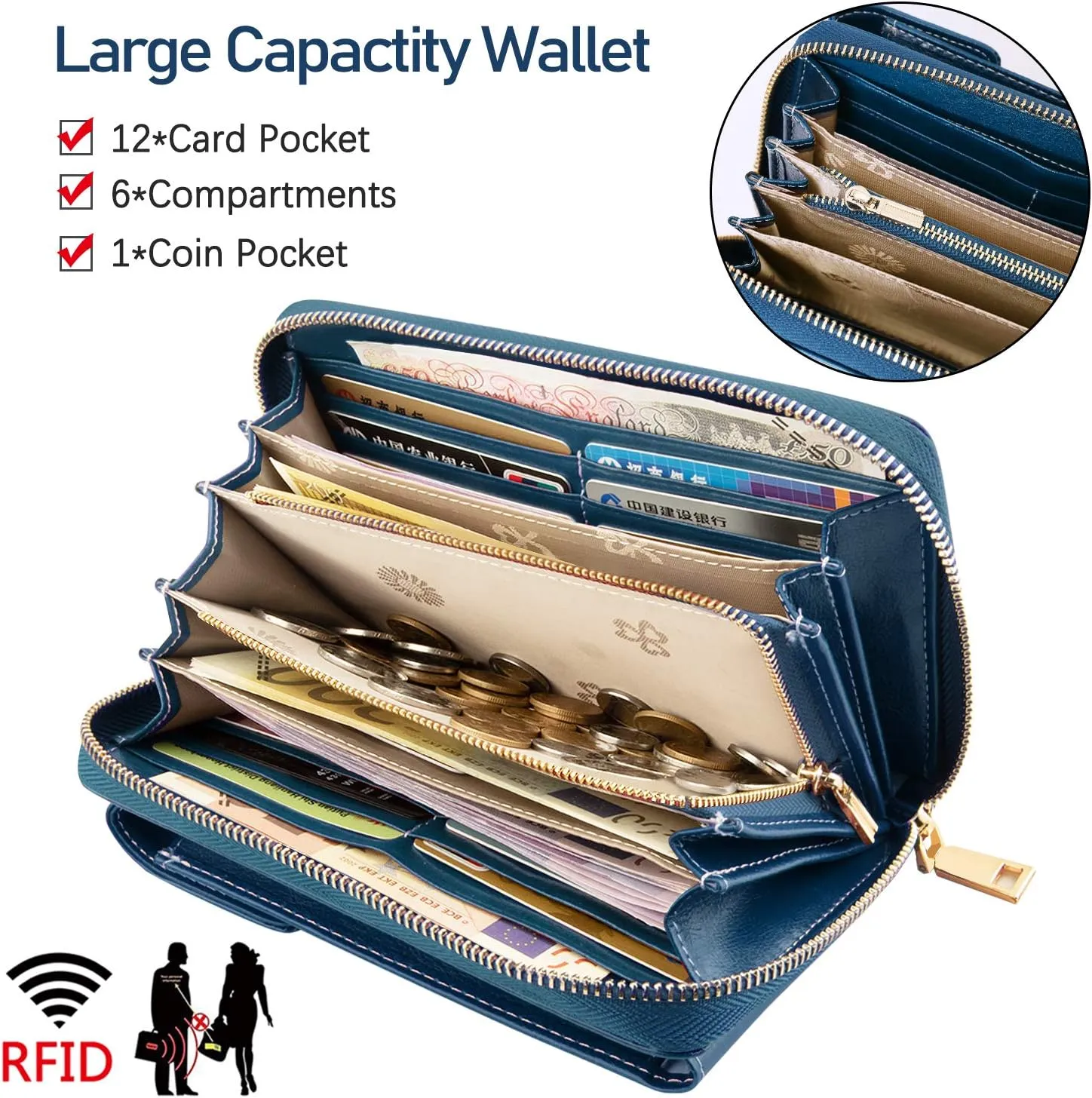 HUANLANG Small Crossbody Phone Bags for Women Leather Cell Phone Purse Wallet