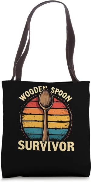 Humorous Spoon Stand - Wooden Spoon Survivor Tote Bag