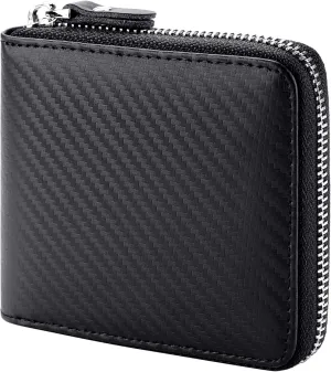 Huztencor Zipper Wallet Men RFID Blocking Leather Bifold Credit Card Wallets (FBA)