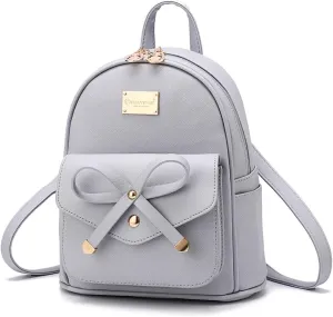 I IHAYNER Girls Bowknot Cute Leather Backpack Mini Backpack Purse for Women