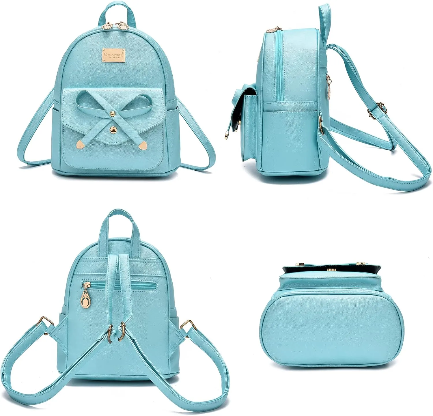 I IHAYNER Girls Bowknot Cute Leather Backpack Mini Backpack Purse for Women