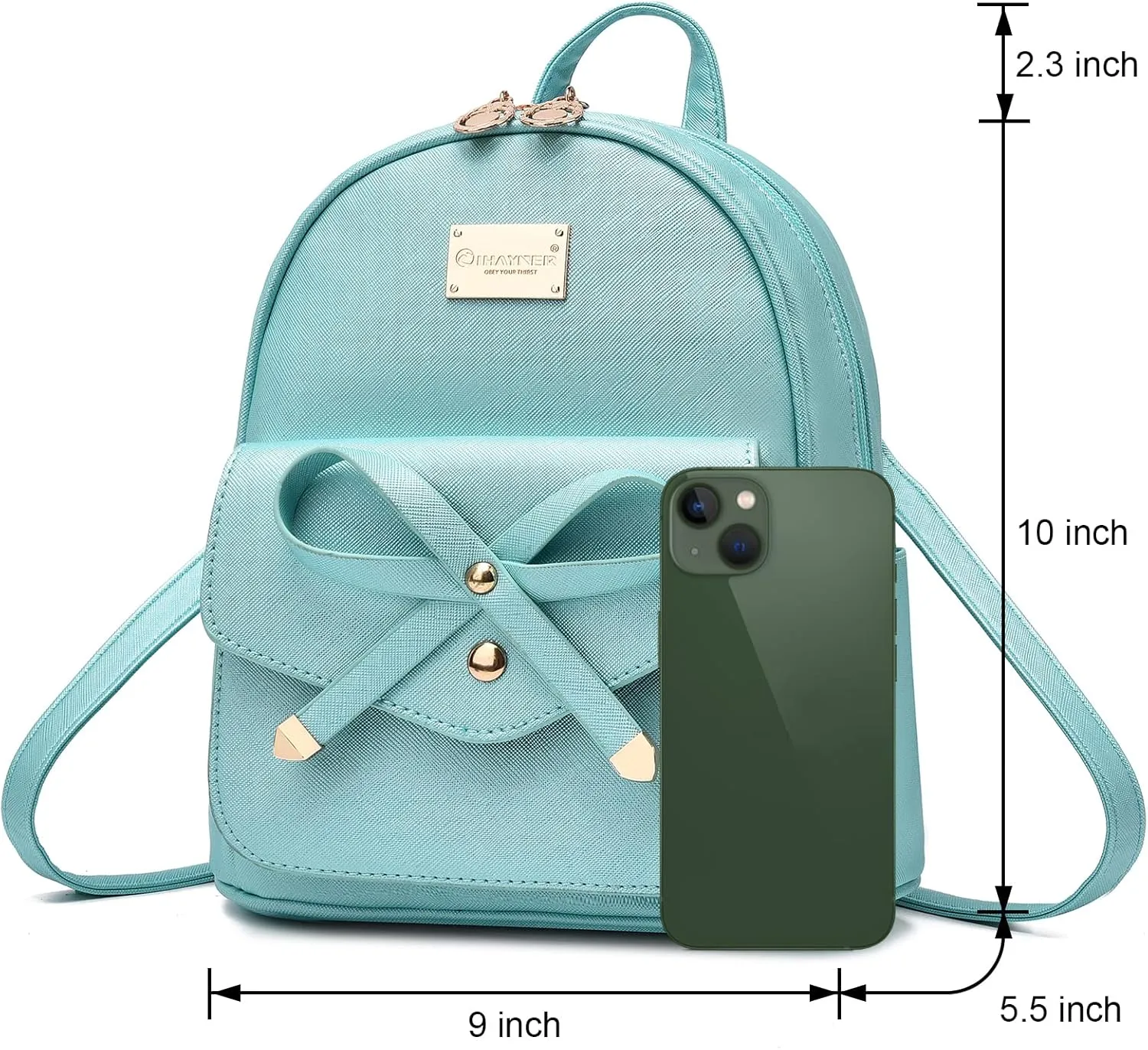 I IHAYNER Girls Bowknot Cute Leather Backpack Mini Backpack Purse for Women