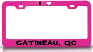 I Love GATINEAU QC USA Canada Metal Car SUV Truck License Plate Frame Pn w94