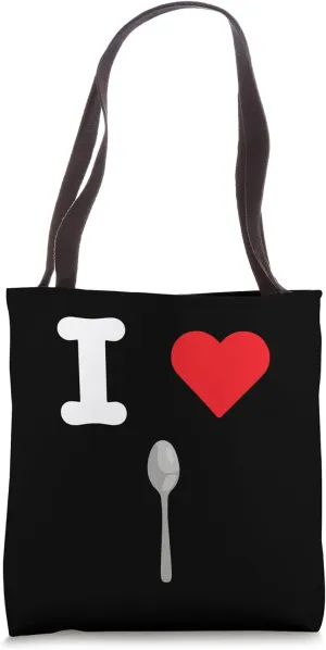 I Love Spoons Eating Utensil Kitchen Culinary Cooking Tools Tote Bag