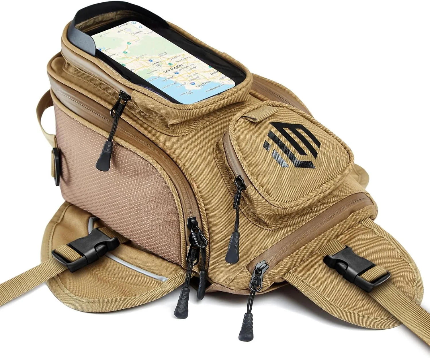 ILM Motorcycle Tank Bag Magnetic 4 Straps Reinforced Fastening Waterproof Touch Screen Phone Pouch Motorbike BT01