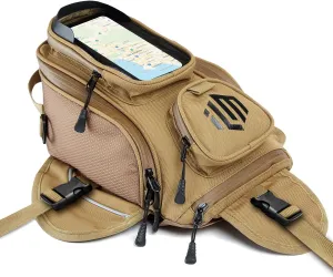 ILM Motorcycle Tank Bag Magnetic 4 Straps Reinforced Fastening Waterproof Touch Screen Phone Pouch Motorbike BT01