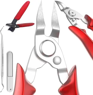 Ingrown Toenail Clippers (Upgrade), Steel Nail Clippers for Professional Podiatrist, Unique Long Handle Curved Blade Tool for Thick & Ingrown Nails, Suitable for Men, Women and Elderly (red)