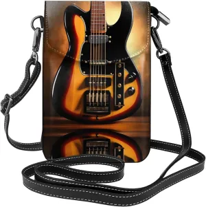 Instrumental Guitar Printed Women's Crossbody Phone Bag - Perfect for Travel and Shopping
