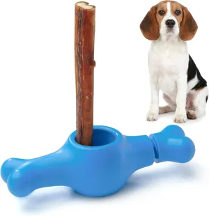 Interactive Bully Stick Holder for Dogs, Prevent Chocking Safety Device, Long Enough Screw to Lock, Seesaw Shape(Medium)