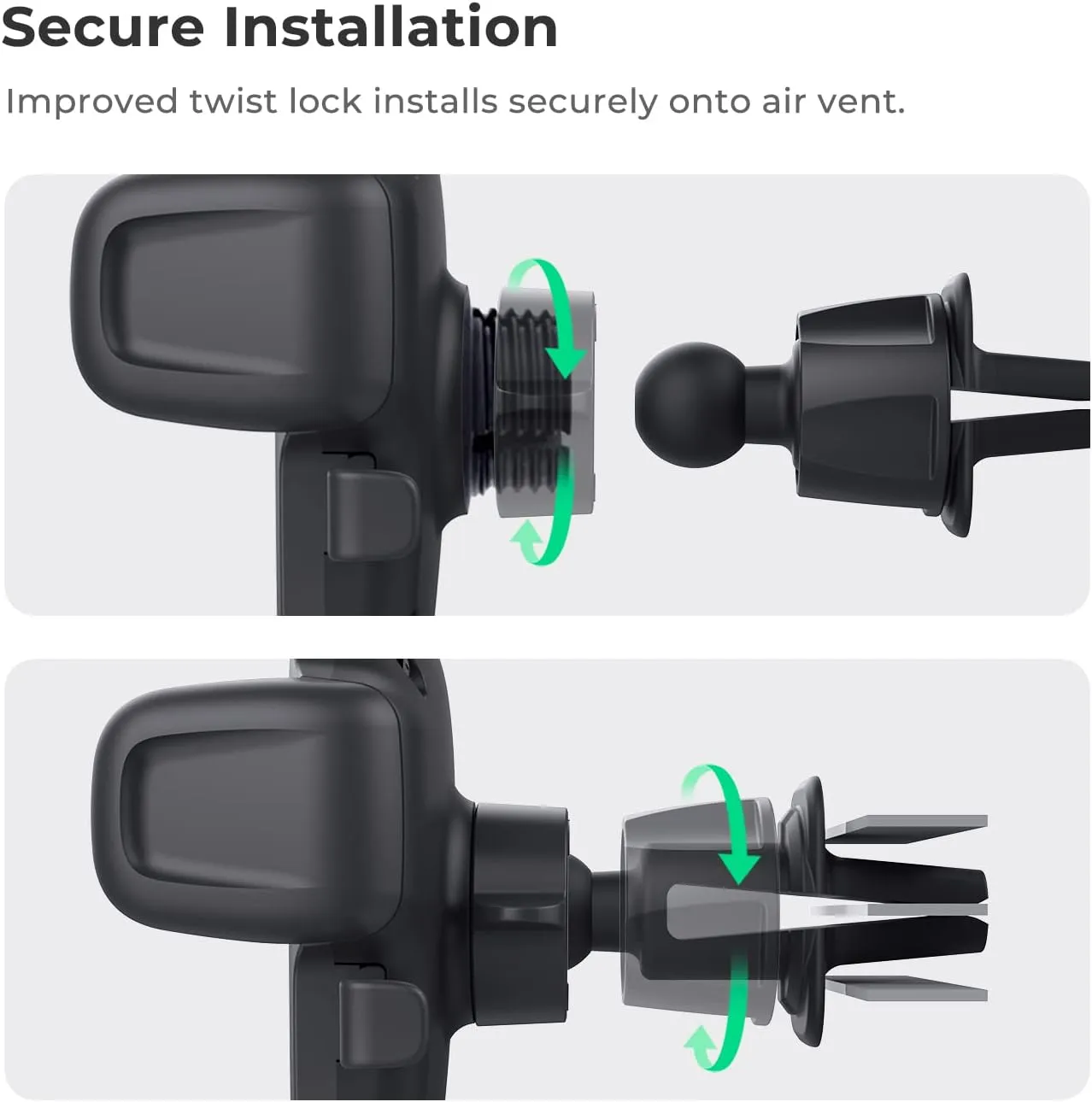 iOttie Easy One Touch Signature Air Vent & Flush Mount Combo - Universal Car Mount Phone Holder for iPhone, Google, Samsung, Moto, Huawei, Nokia, LG, and all other Smartphones