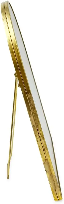 Isaac Jacobs 5x7 Vintage Style, Arched Brass & Glass Metal Floating Picture Frame with Locket Closure (Vertical), Made for Tabletop Display (5x7 Vertical, Antique Gold)