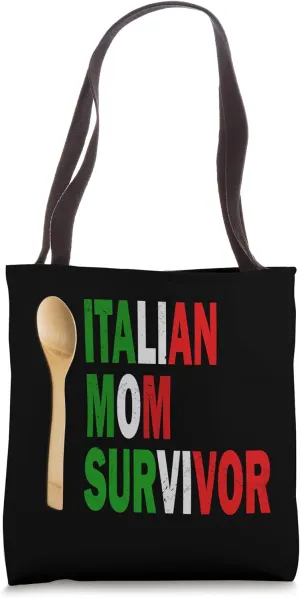 Italian Mom Survivor Wooden Spoon Survivor Italy Italia Tote Bag