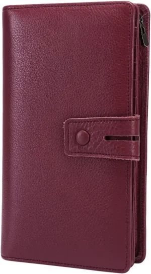 Itslife Womens Wallet,Large Capacity RFID Blocking Leather Wallets Credit Cards Organizer Ladies Wallet with Checkbook Holder