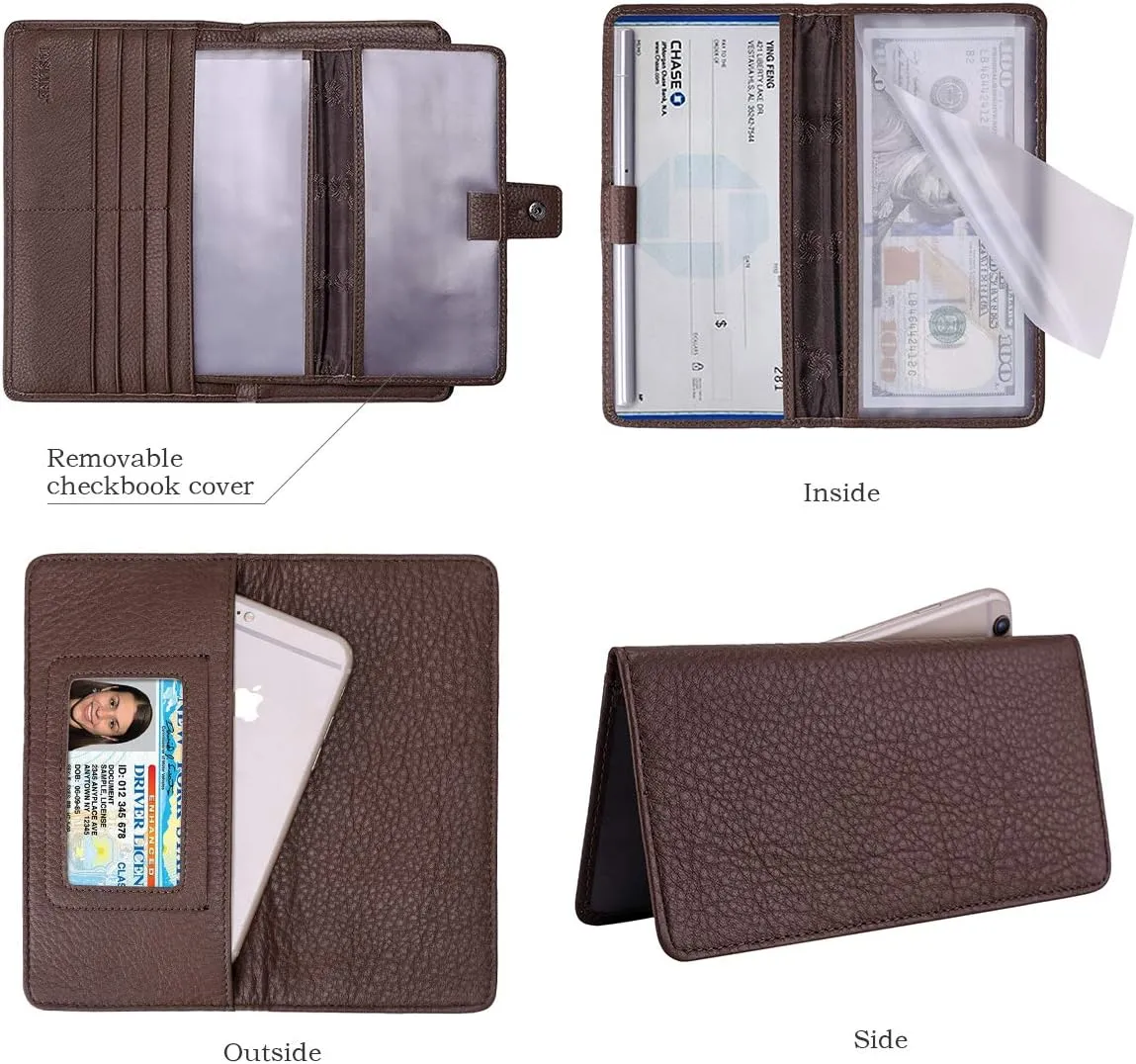 Itslife Womens Wallet,Large Capacity RFID Blocking Leather Wallets Credit Cards Organizer Ladies Wallet with Checkbook Holder