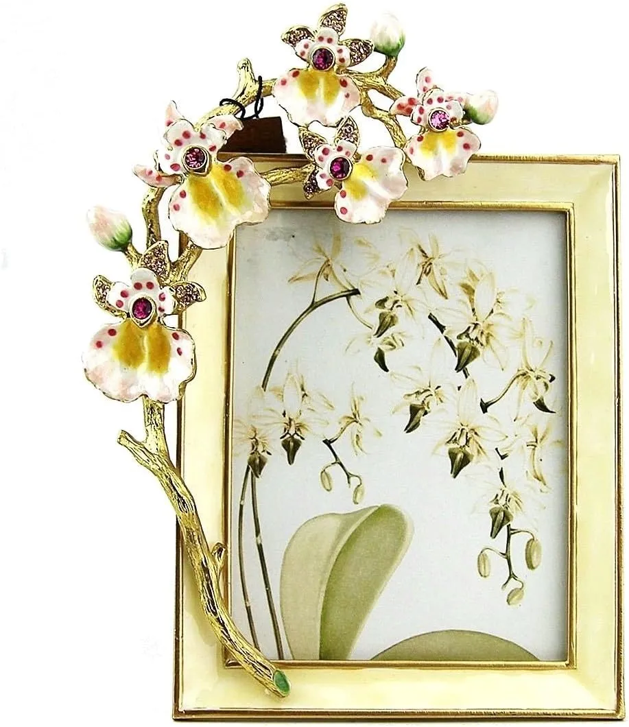 Jay Strongwater Kelsey Orchid 3" x 4" Photo Frame
