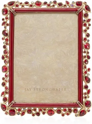 Jay Strongwater Leslie Bejeweled 5" x 7" Photo Frame - Red
