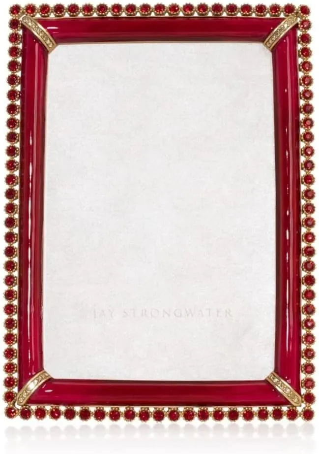 Jay Strongwater Lorraine 4" x 6" Frame - Ruby