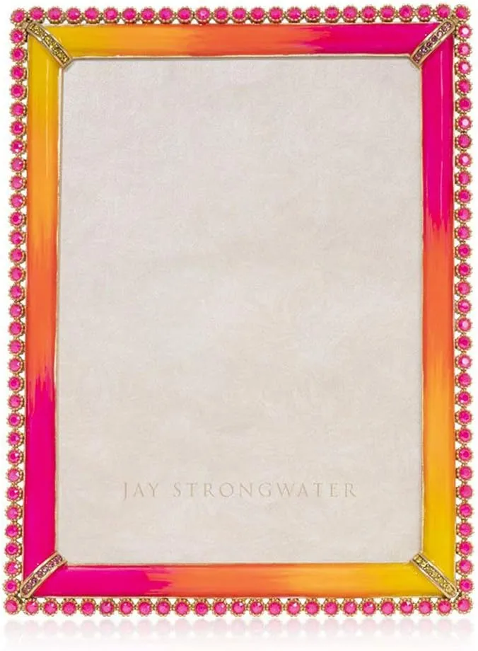 Jay Strongwater Lucas - Stone Edge 5" x 7" Frame - Electric Pink