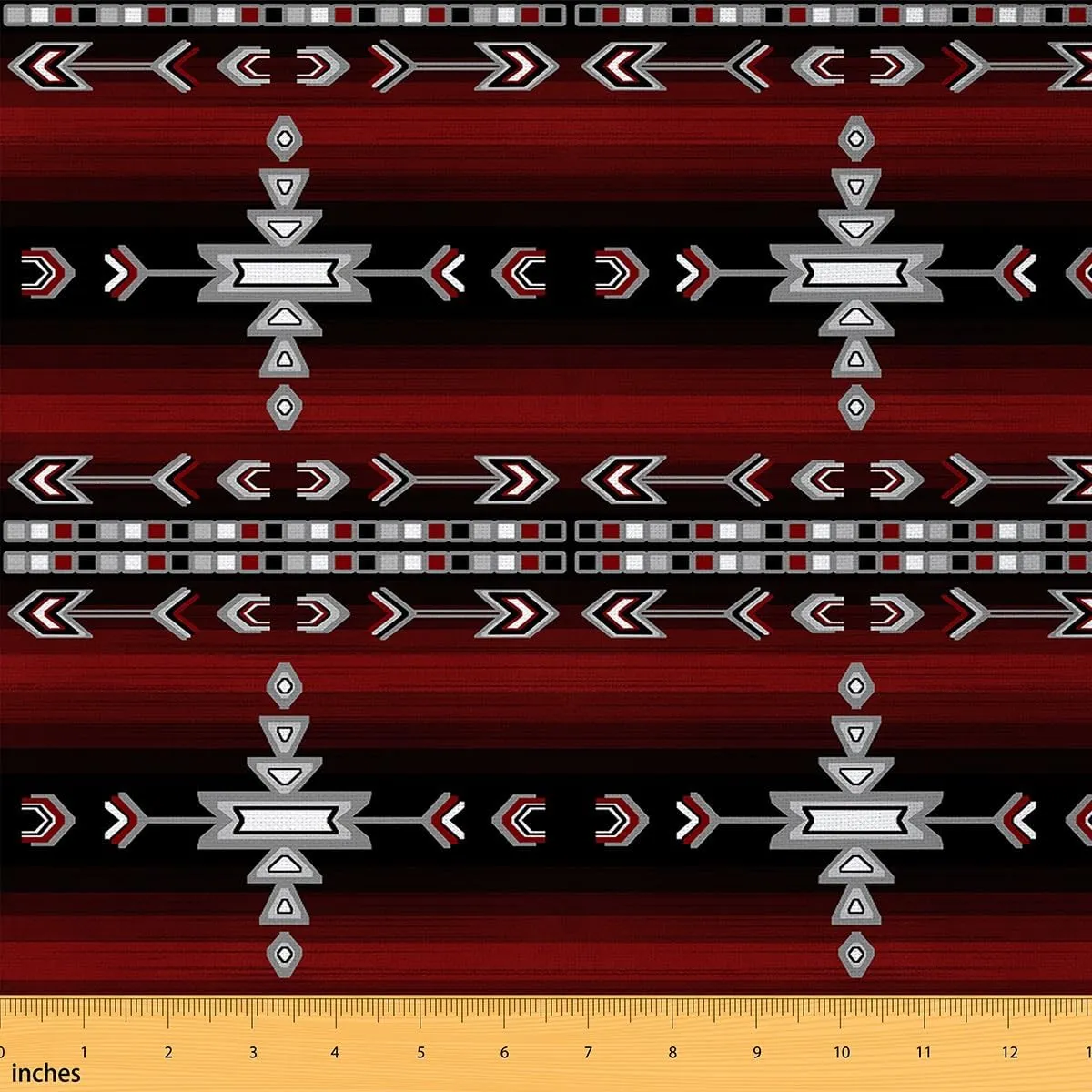 jejeloiu Kids Southwestern Fabric by The Yard 5 Yards Geometric Upholstery Fabric for Chairs Decor Tribal Decorative Waterproof Outdoor Fabric Native American Design Red Black Outdoor Fabric