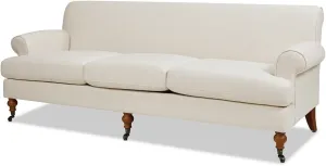 Jennifer Taylor Home Alana Lawson Recessed Arm Sofa Metal Casters, Light Beige Linen