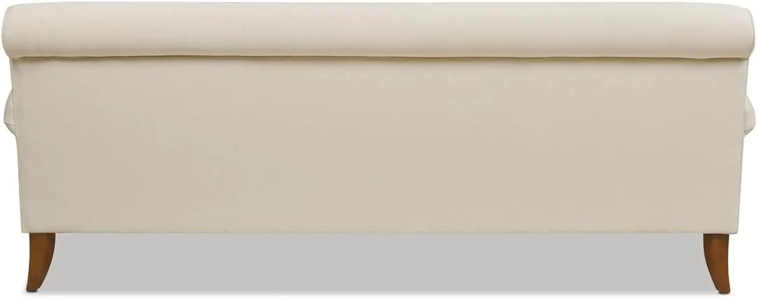 Jennifer Taylor Home Alana Lawson Recessed Arm Sofa Metal Casters, Light Beige Linen