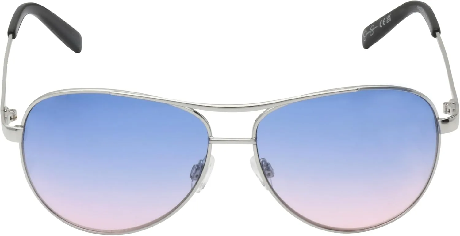 Jessica Simpson Women's J106 Iconic Metal Aviator Pilot Sunglasses with UV400 Protection
