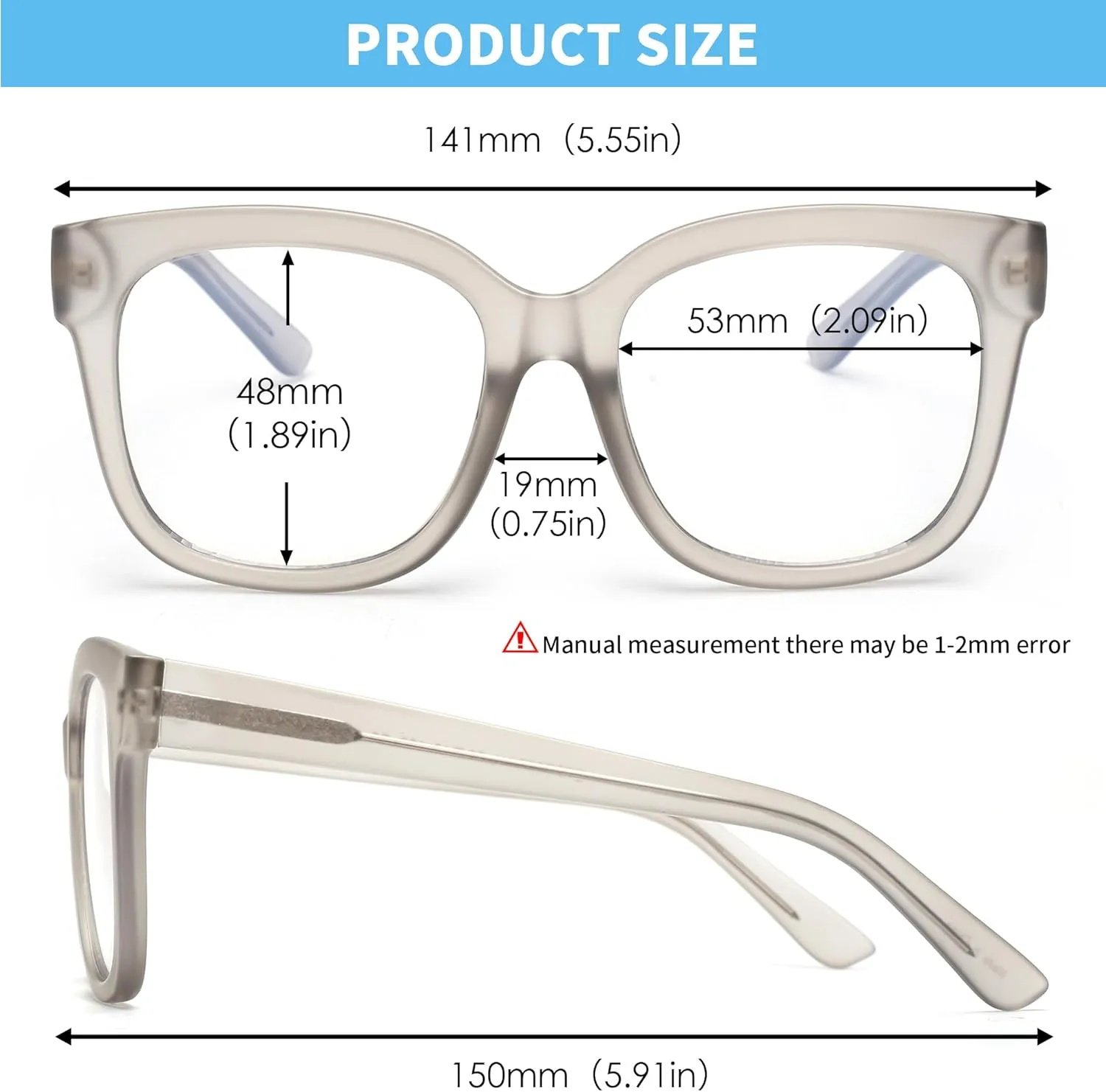 JIM HALO Oversized Blue Light Glasses for Women Square Chunky Bluelight Computer Glasses Reduce Eye Strain