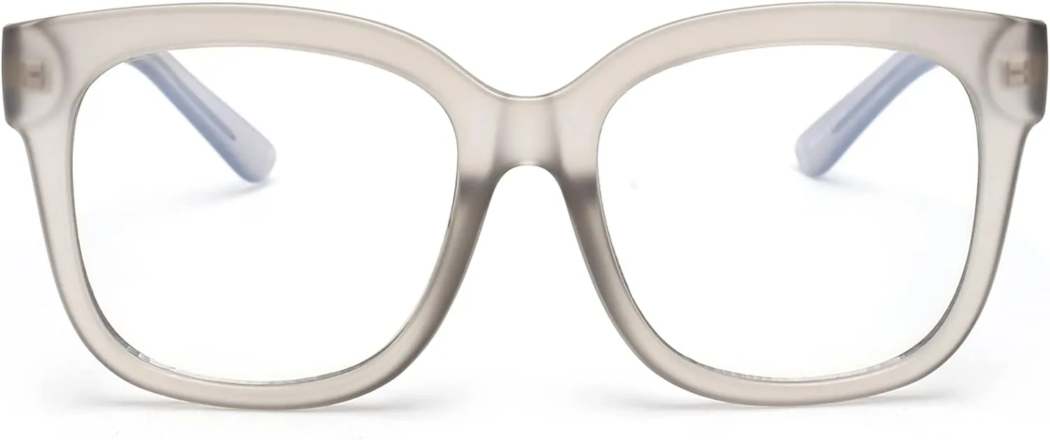 JIM HALO Oversized Blue Light Glasses for Women Square Chunky Bluelight Computer Glasses Reduce Eye Strain
