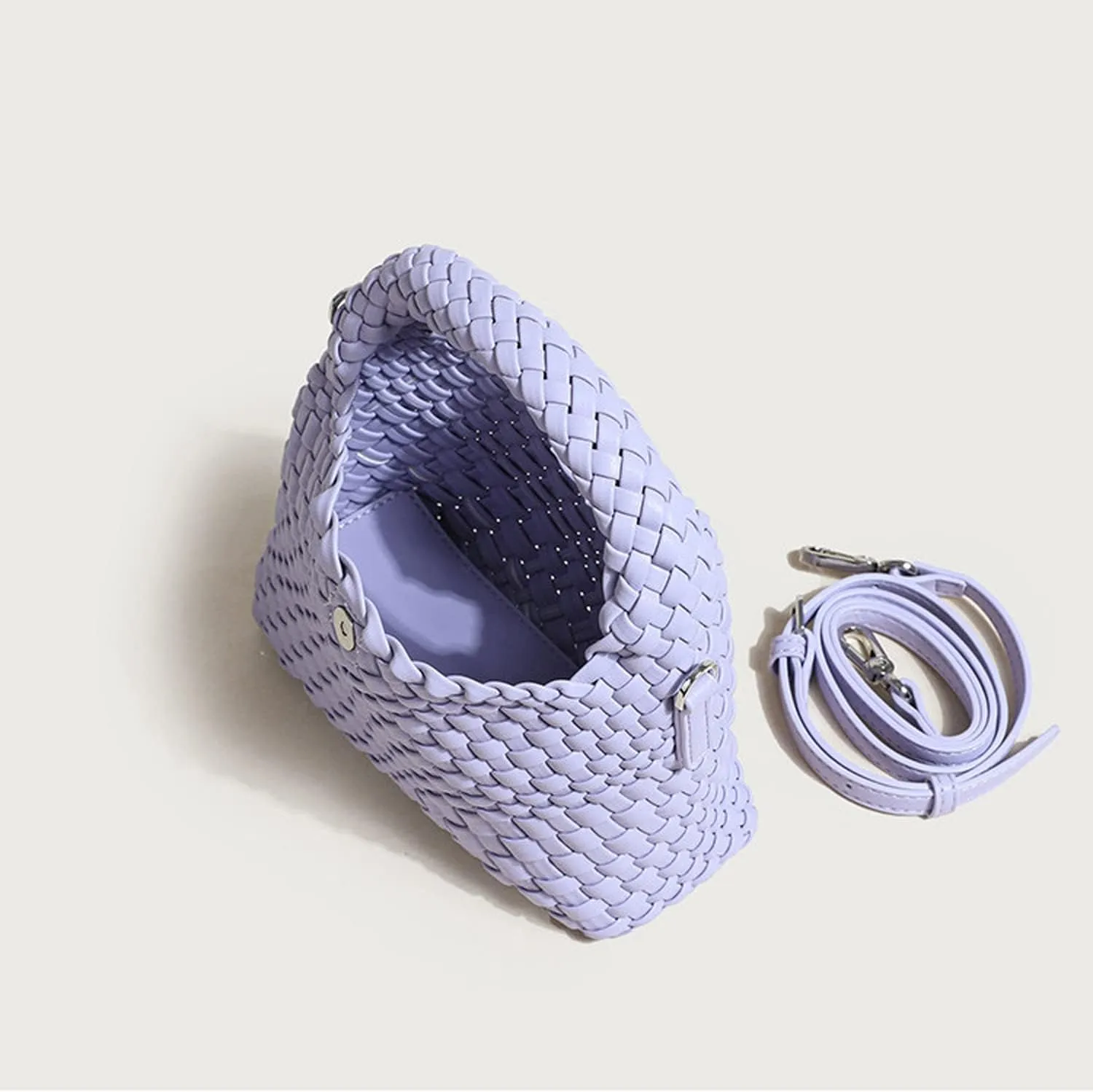 JINMANXUE Small Hand Woven Handbags for Women Shoulder Crossbody Bag Purses Cassual Top Handle Bags Hobo Curved Tote Bag