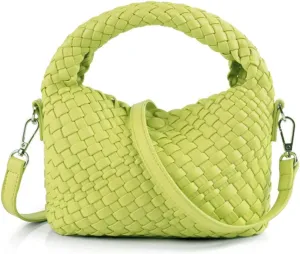 JINMANXUE Small Hand Woven Handbags for Women Shoulder Crossbody Bag Purses Cassual Top Handle Bags Hobo Curved Tote Bag