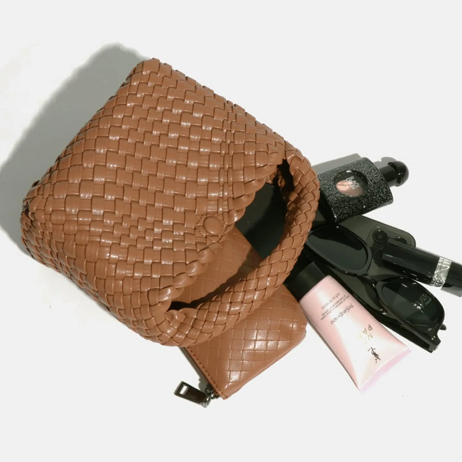 JINMANXUE Small Hand Woven Handbags for Women Shoulder Crossbody Bag Purses Cassual Top Handle Bags Hobo Curved Tote Bag