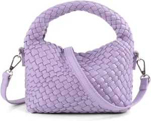 JINMANXUE Small Hand Woven Handbags for Women Shoulder Crossbody Bag Purses Cassual Top Handle Bags Hobo Curved Tote Bag