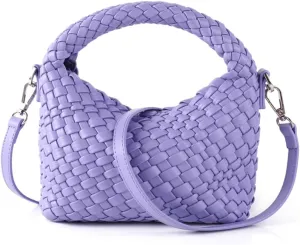 JINMANXUE Small Hand Woven Handbags for Women Shoulder Crossbody Bag Purses Cassual Top Handle Bags Hobo Curved Tote Bag